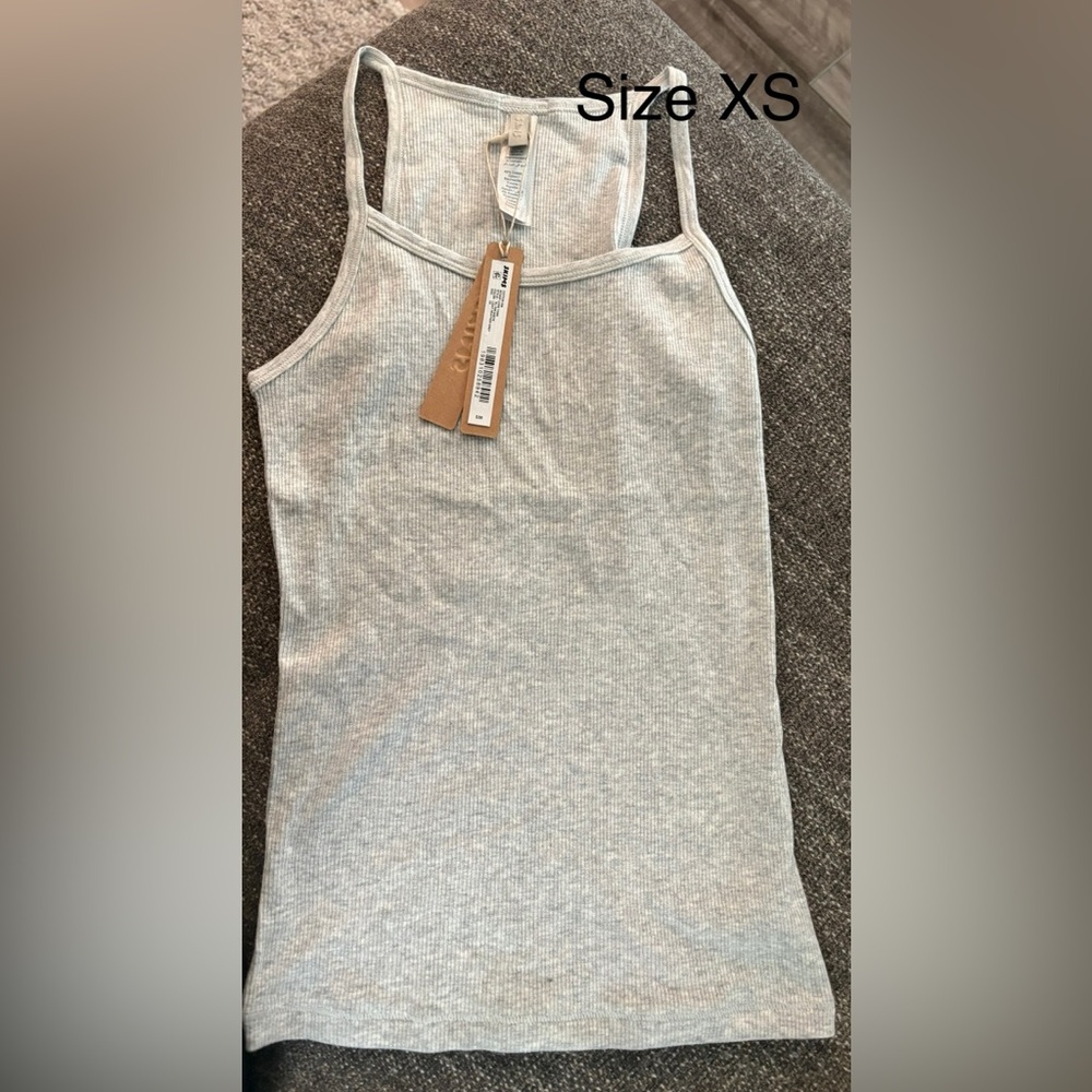 SKIM Gray Ribbed Tank